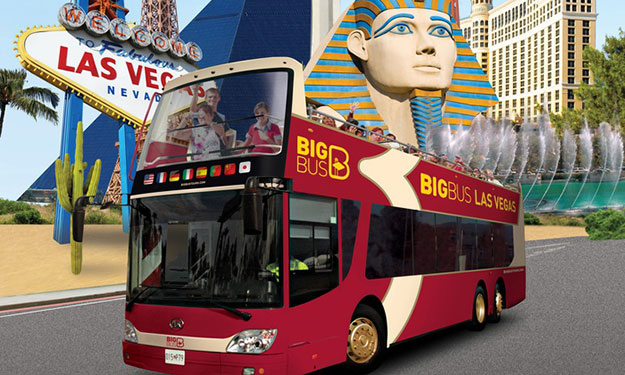 Big Bus Tours in Front of Luxor Hotel