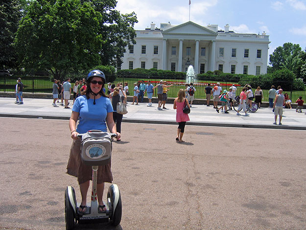 Lady on Segway In Front of White House