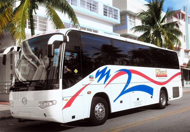 Sightseeing Tour Bus on Miami Beach