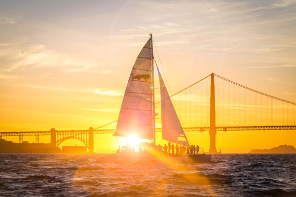 California Sunset Sail at Golden Gate Bridge 