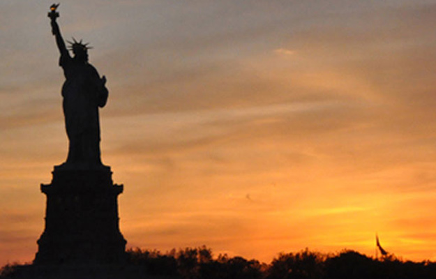 Statue of Liberty at Sunset